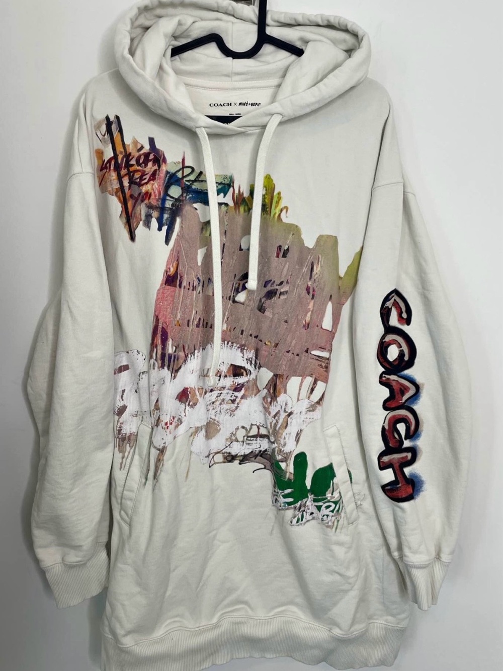 Coach x Mint+SERF Off-White Graffiti-Print Pullover Hoodie